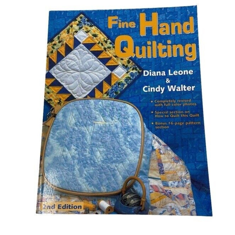 Fine Hand Quilting Paperback Diana Leone Cindy Walter Softcover with Patterns
